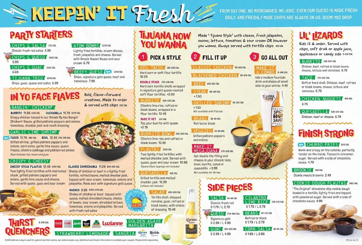 Tijuana Flats меню