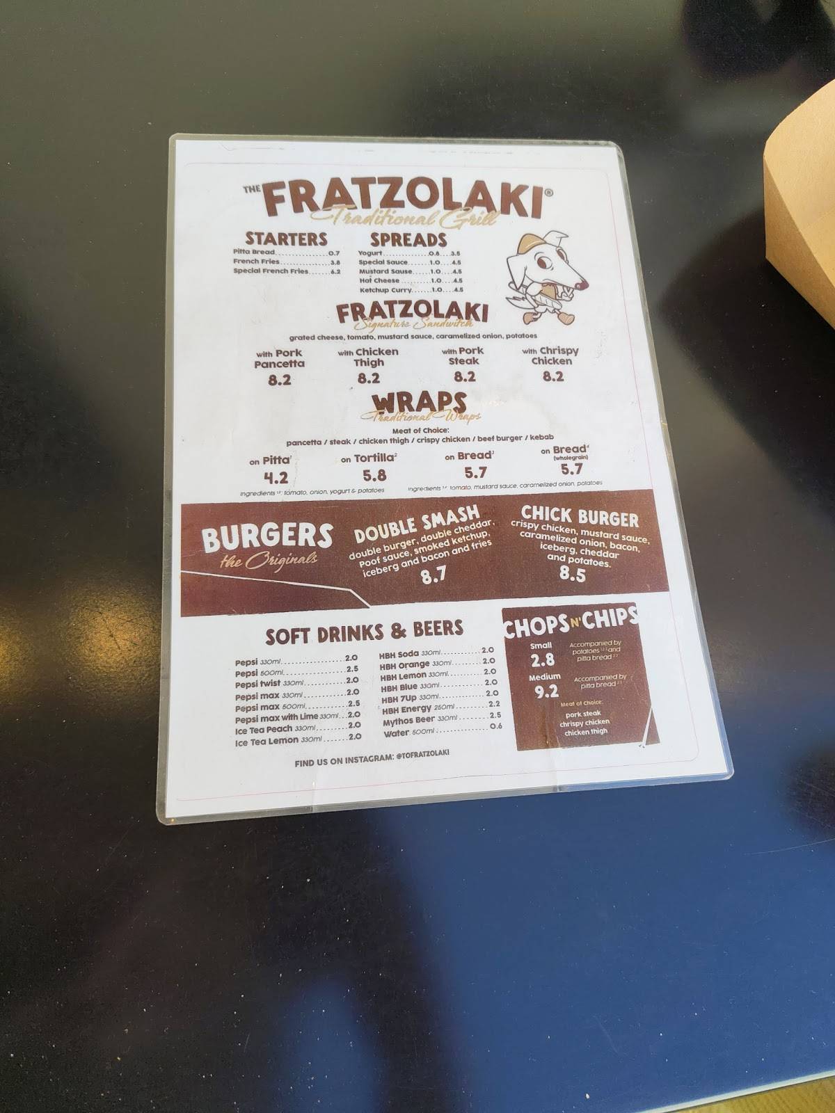 To Fratzolaki меню