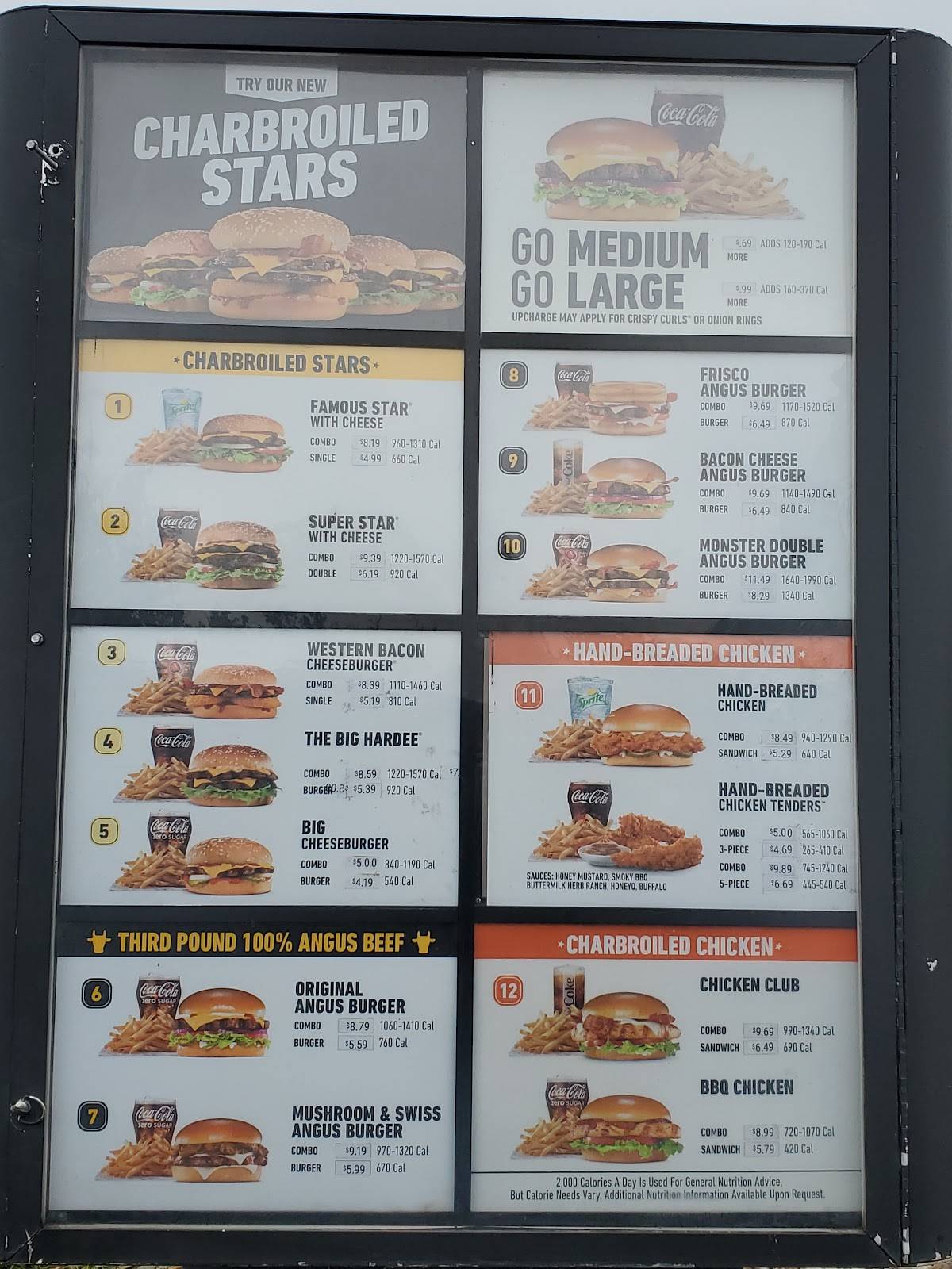 Hardee's меню