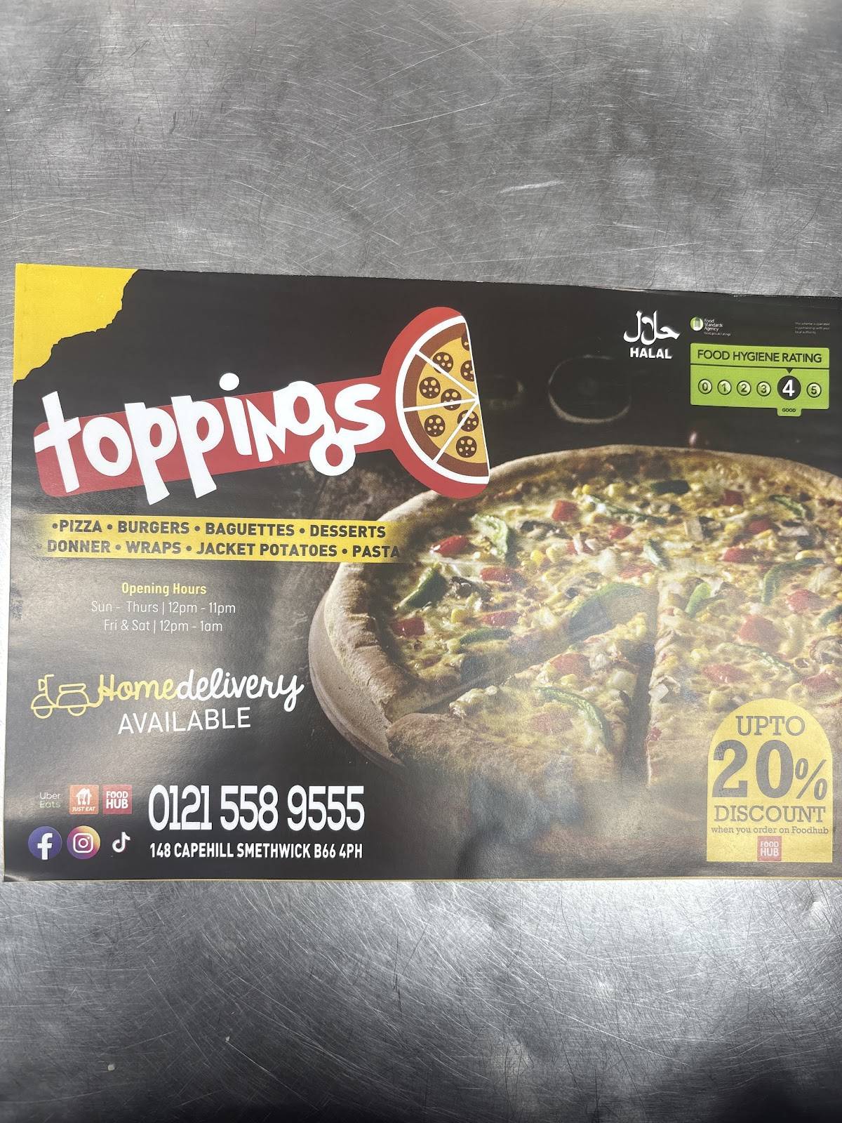 Toppings меню