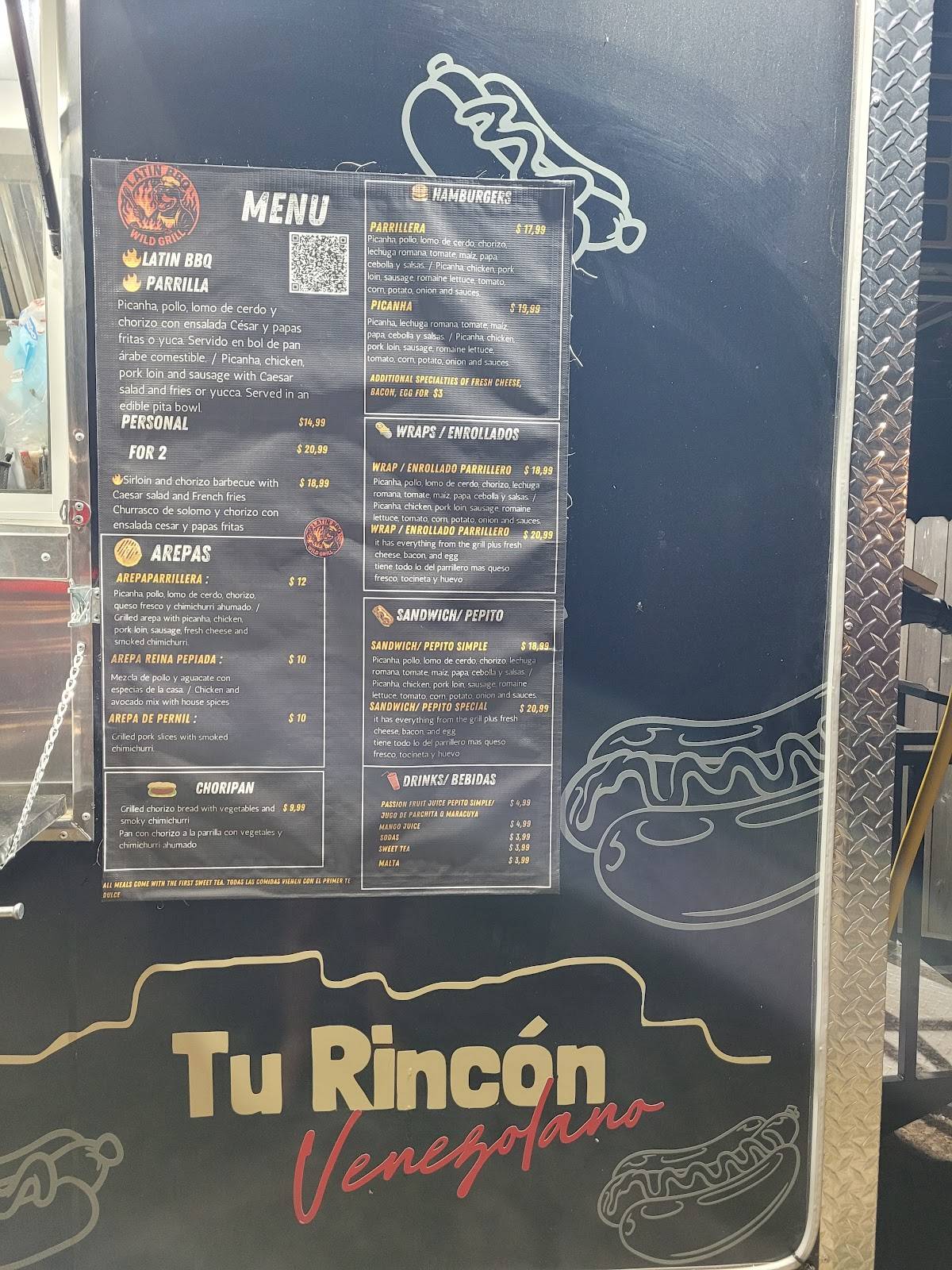 Tu Rincon Venezuelan меню