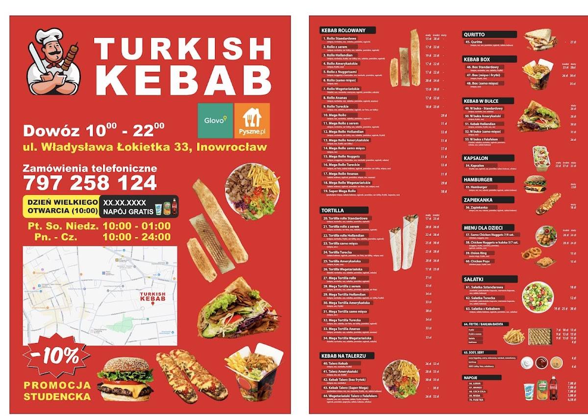 Turkish Kebab Inowroclaw меню