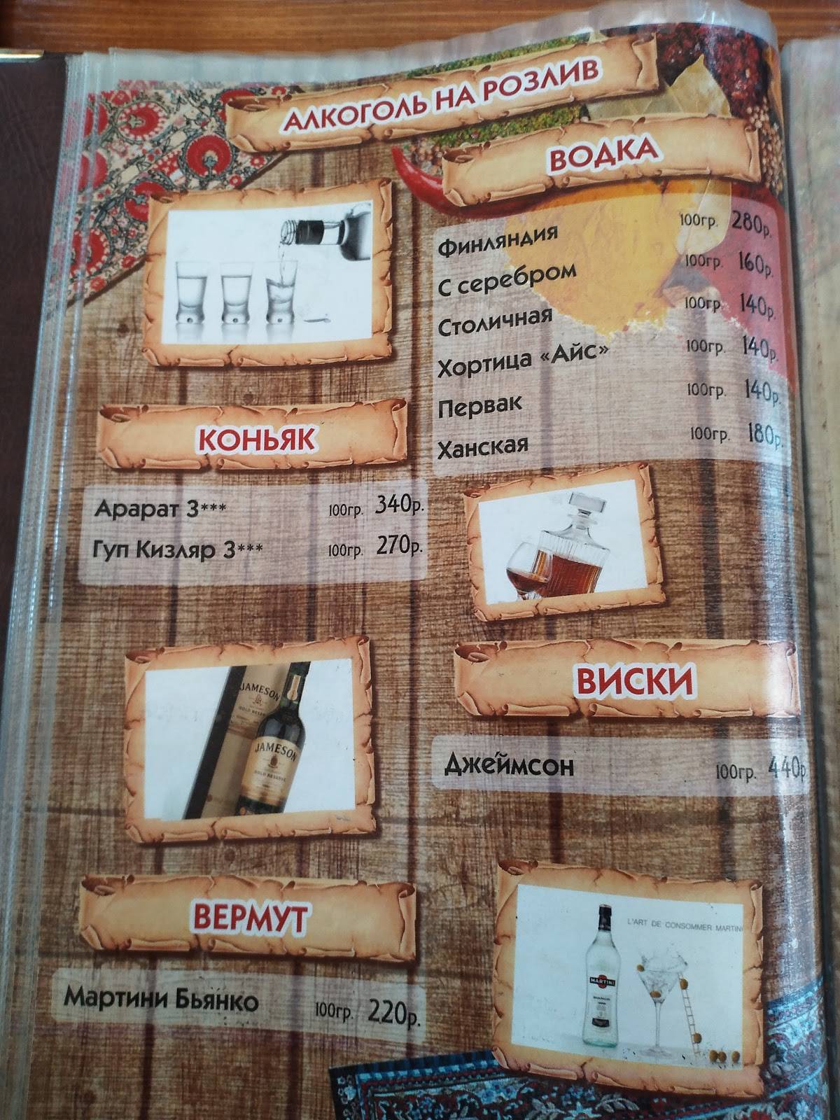 У Жоры меню