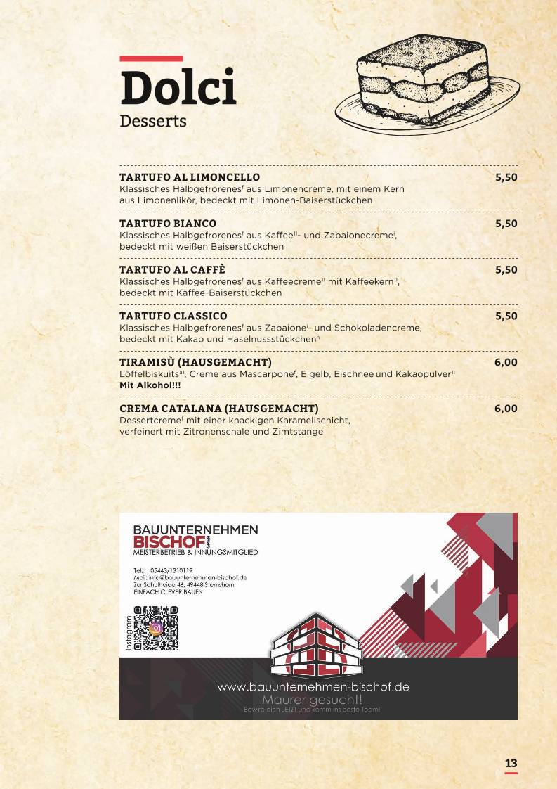 Pizzeria Spizzico меню