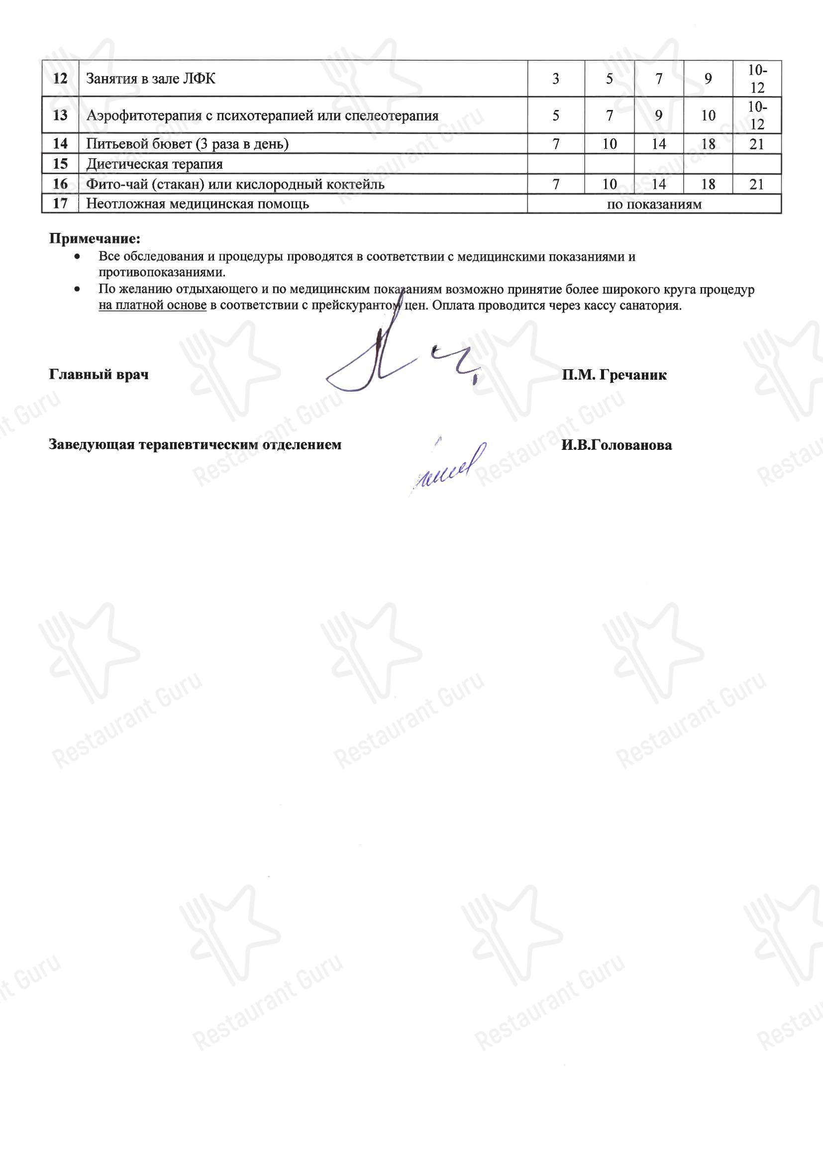 Меню ресторана Виктория в Кисловодске