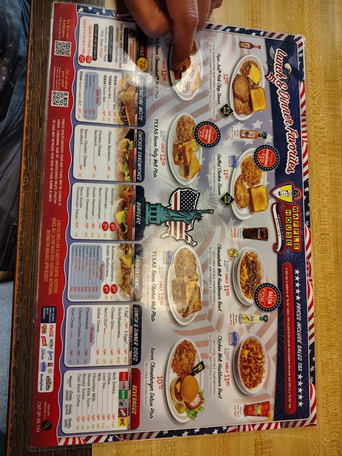 Waffle House меню