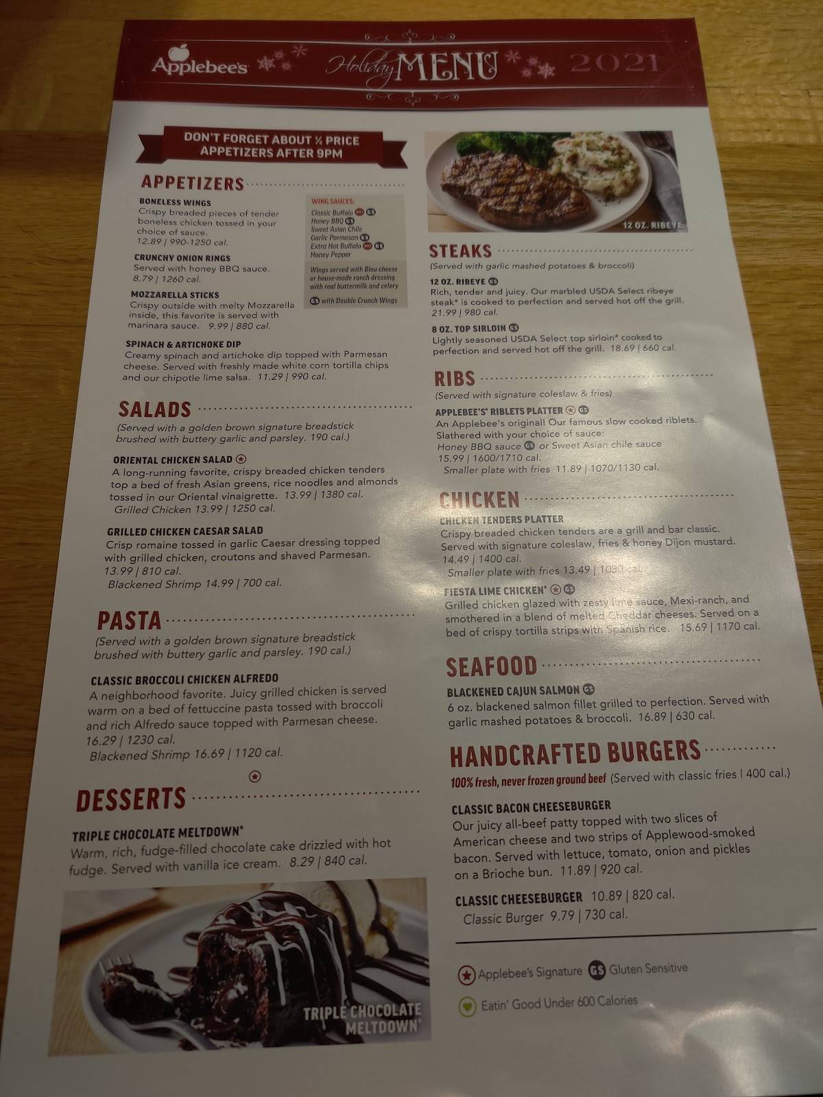 Applebee's Grill + Bar меню