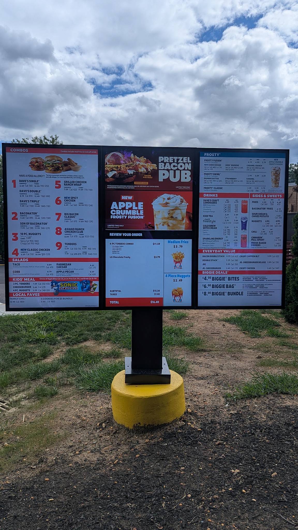 Wendy's меню