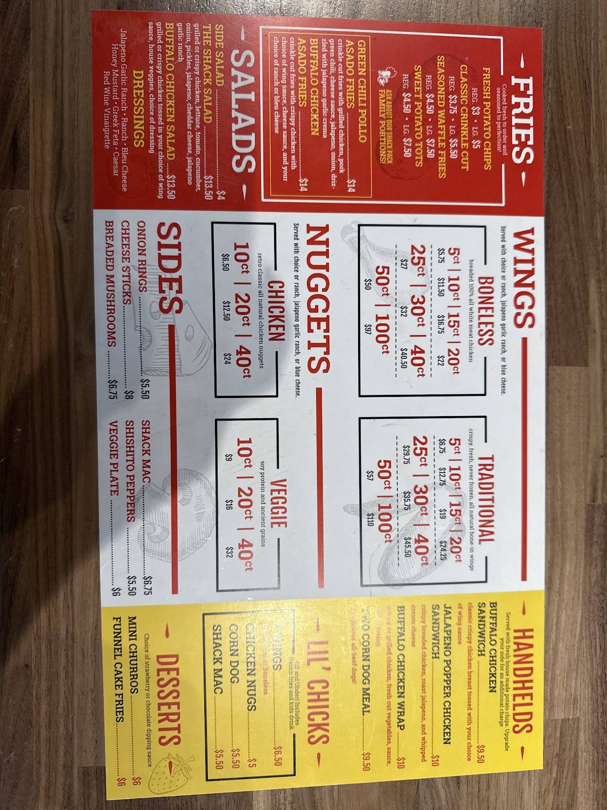 Wing Shack меню