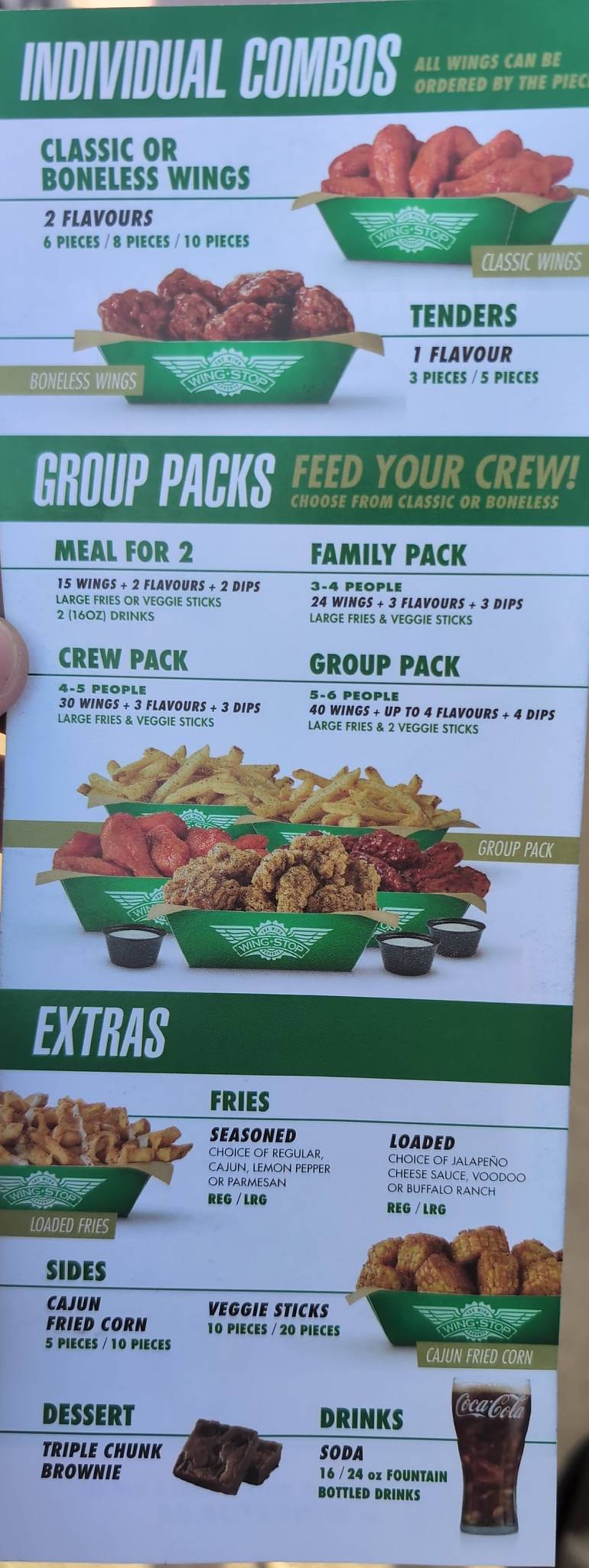 Wingstop меню
