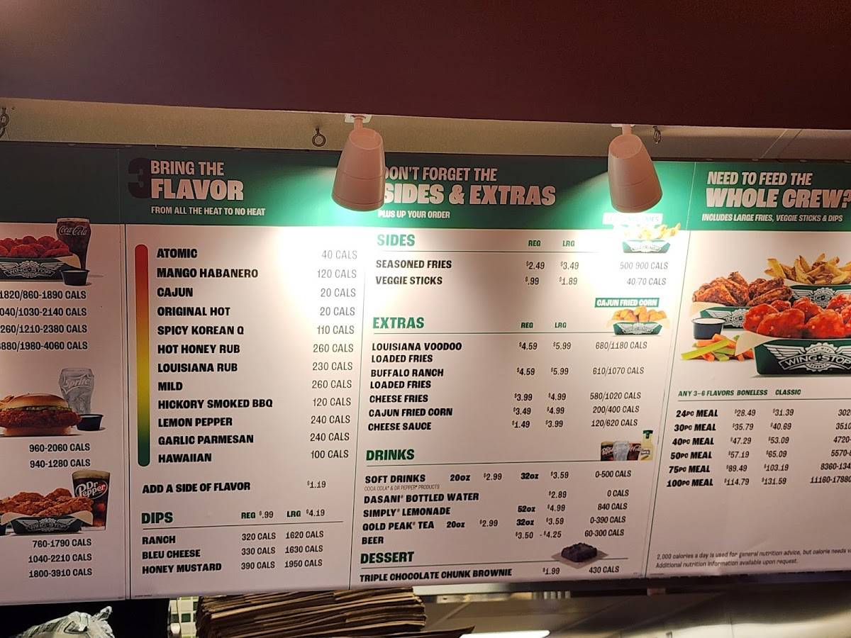 Wingstop меню