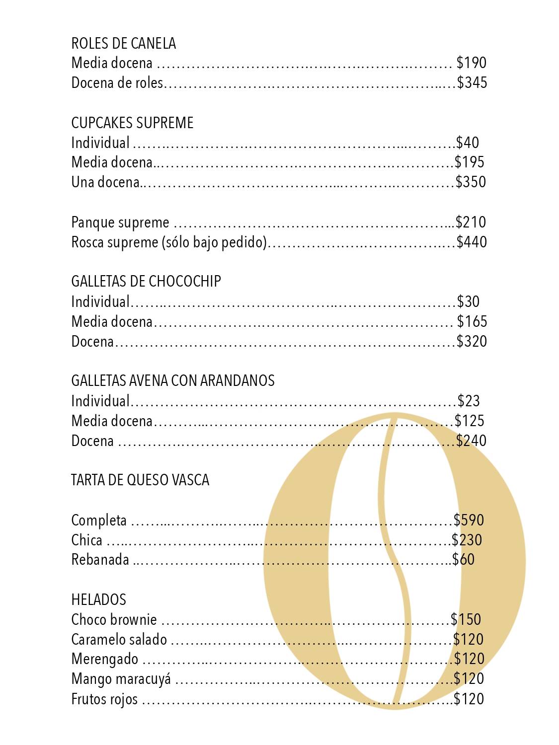 Xococoa Mx Pastelería меню