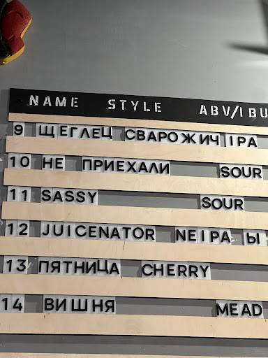 Ящик Пива меню