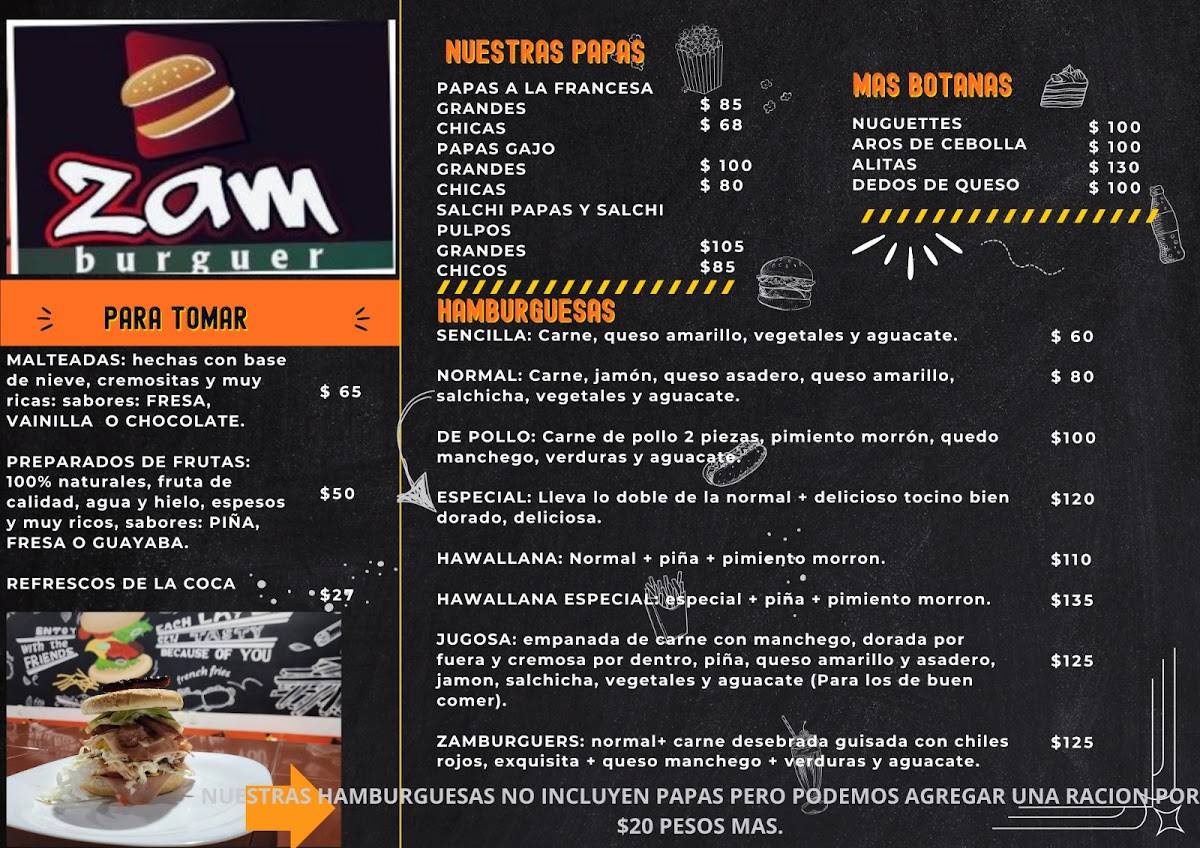 Zamburger меню