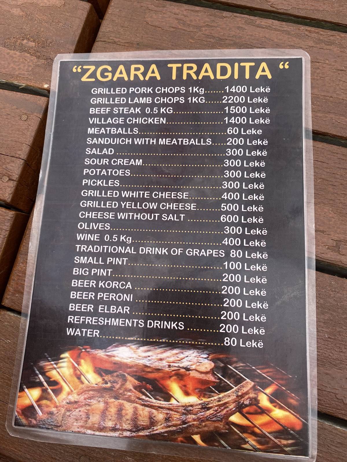 Zgara Tradita меню