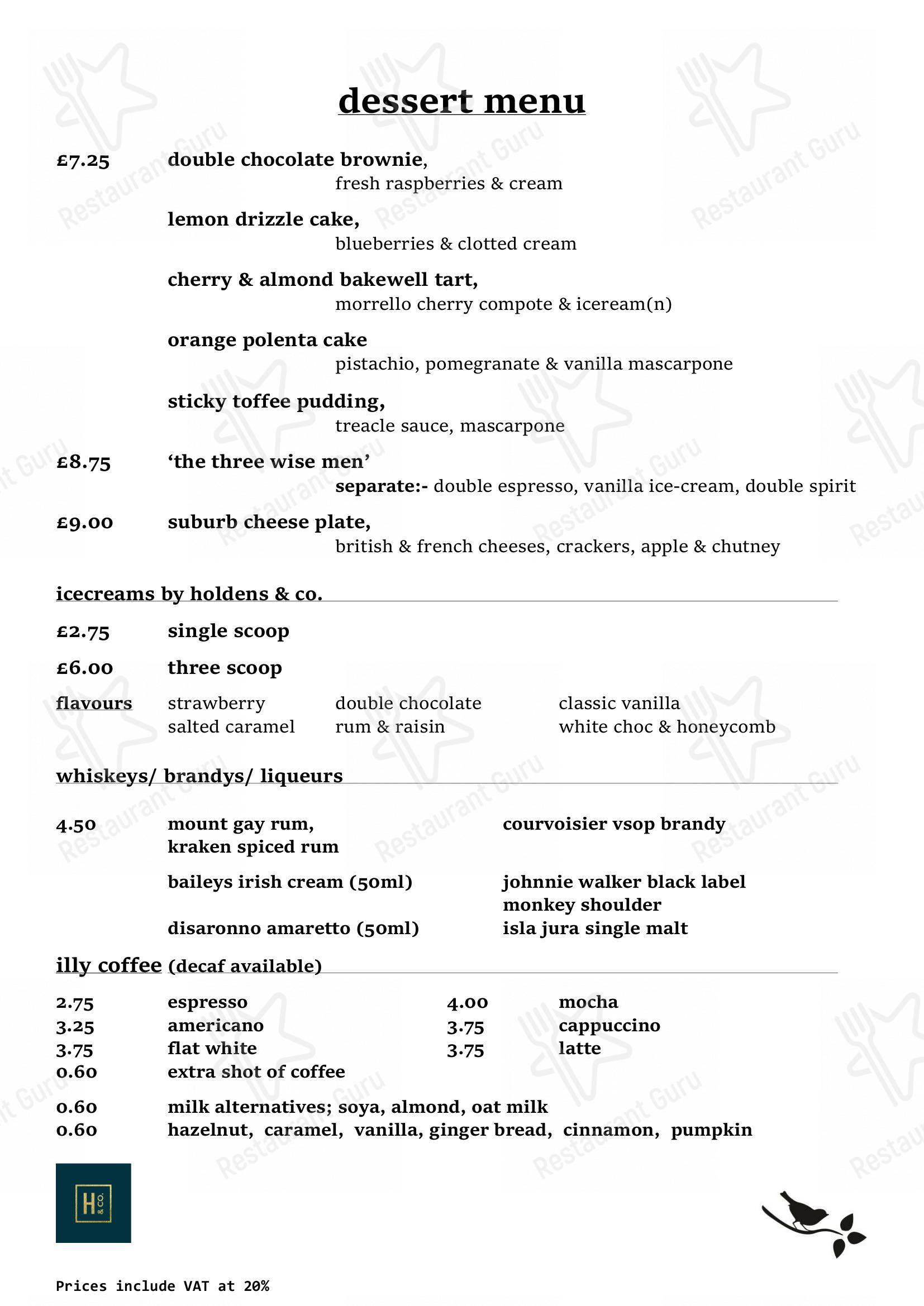 Suburb - Cafe & Restaurant в Рочдейле - Меню