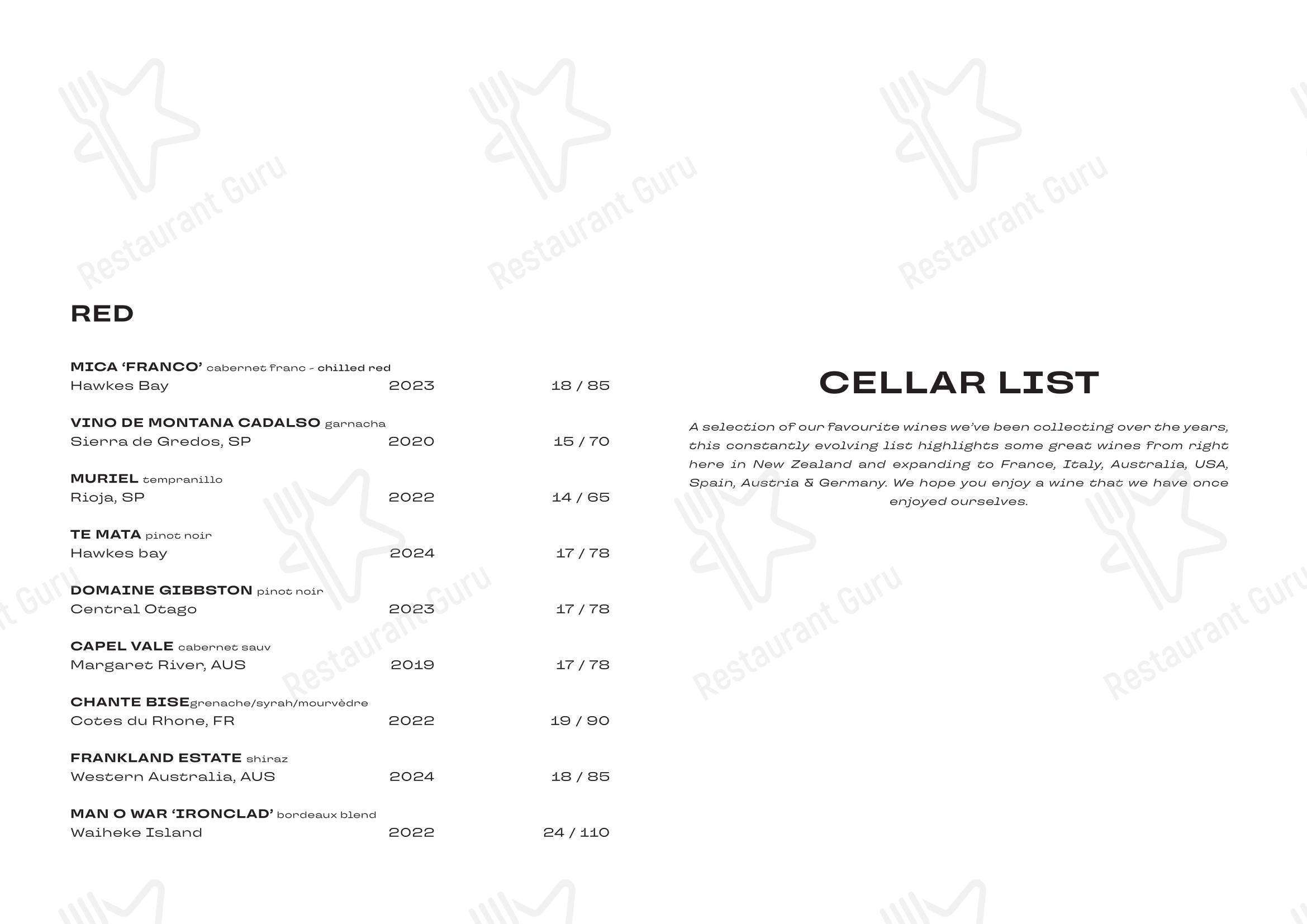Меню кафе duo - Lunch Menu