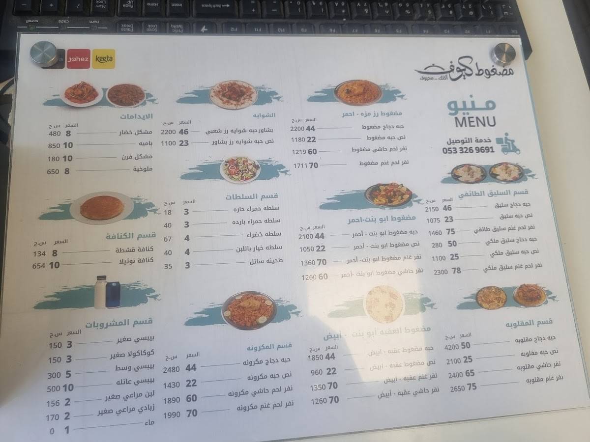 مضغوط كيوف меню