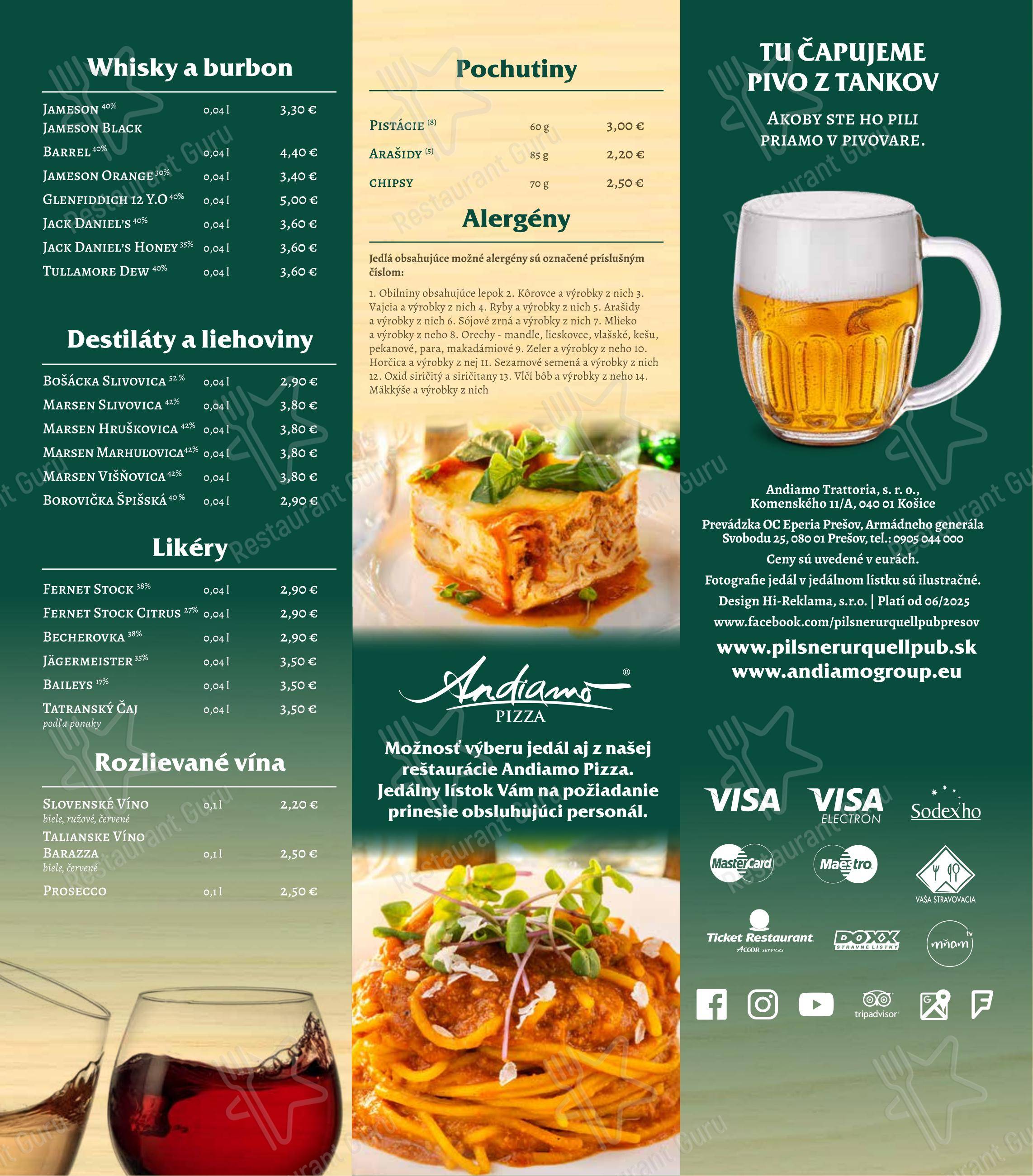 Andiamo в Праге - Wine Menu