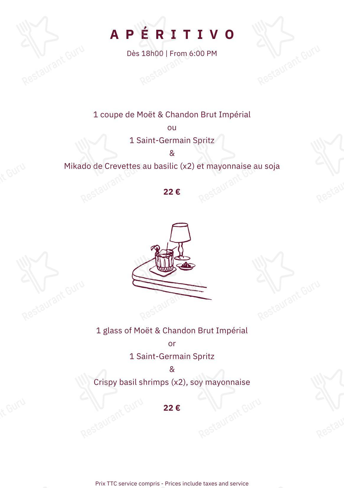 Takeaway Menu ресторана Annette в Париже