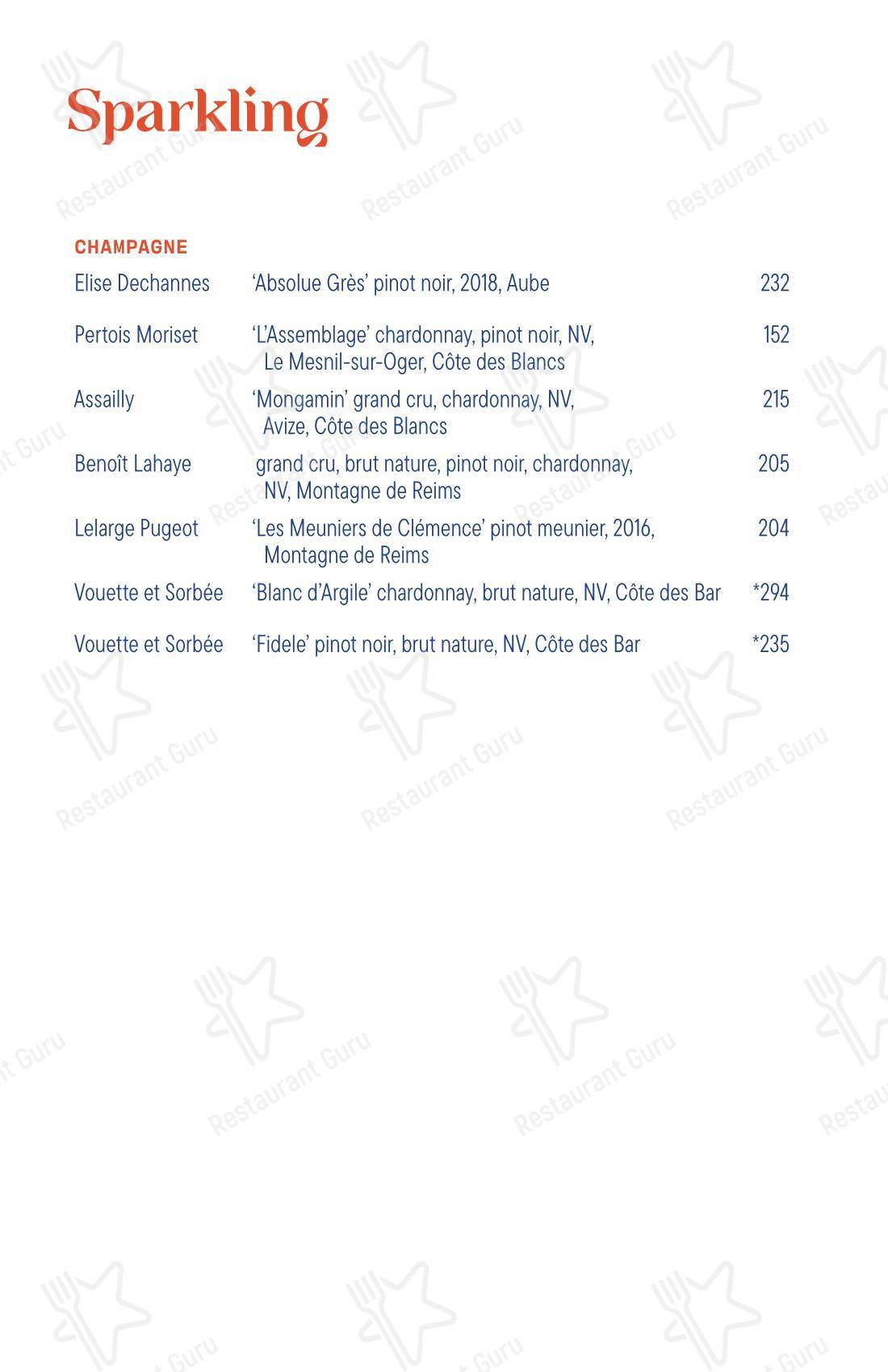 Меню паба и бара Este - Wine Menu