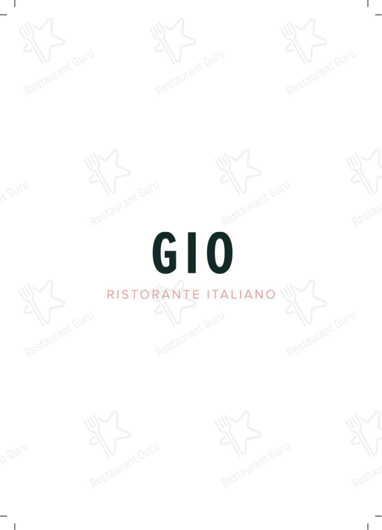 Основное меню ресторана Gio Ristorante
