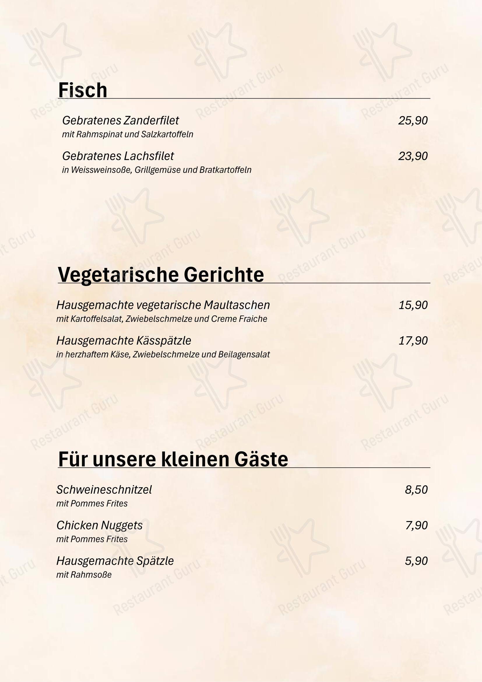 Glemsbächle в Дитцингене - Меню напитков