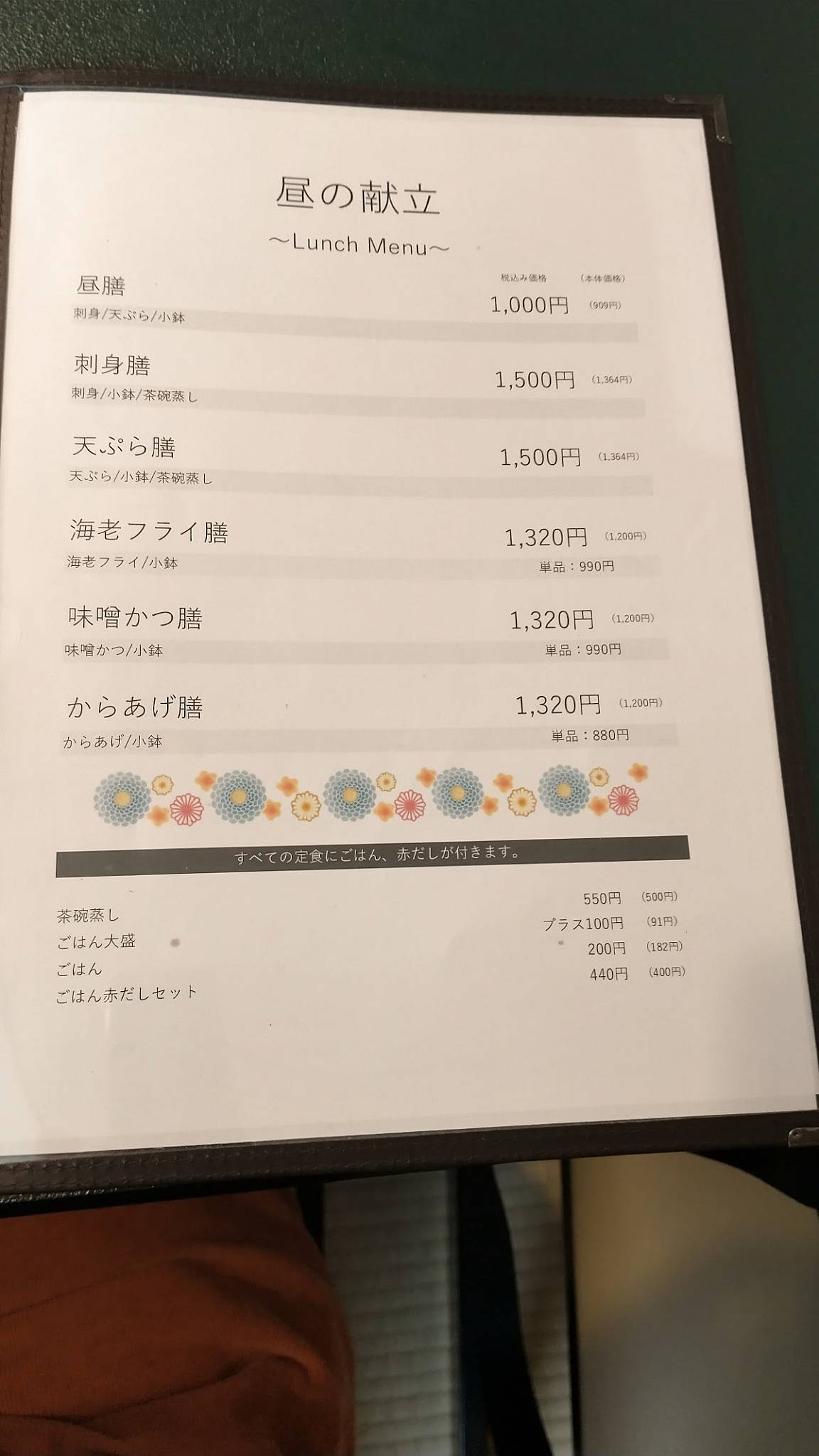 福千 меню