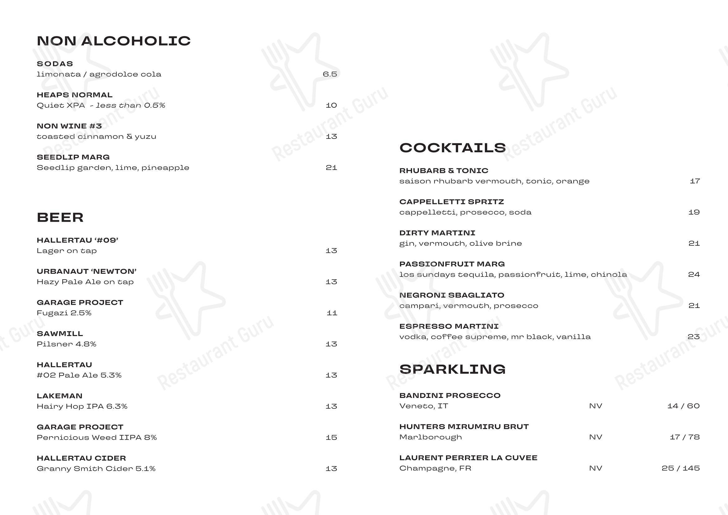 Меню кафе duo - Lunch Menu