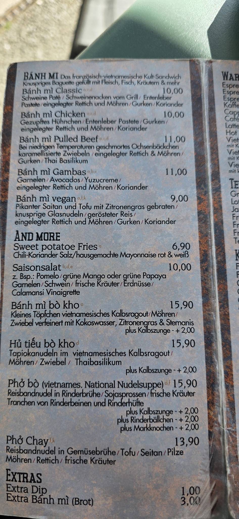 1980 – Cafe und Bánh Mì Köln меню