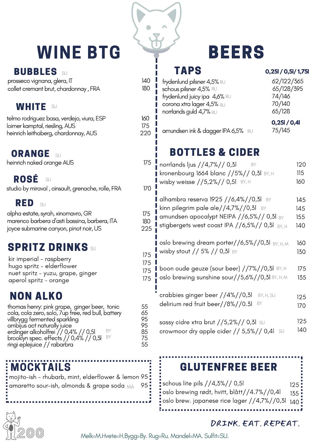 200 Gastrobar меню