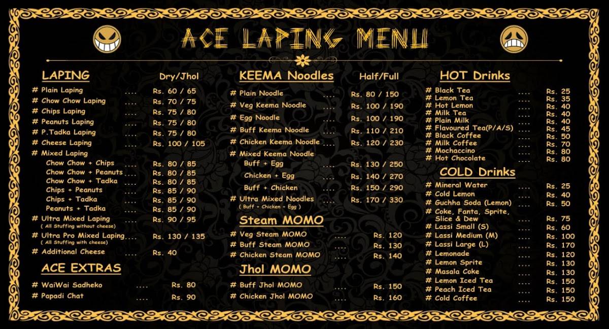 ACE LAPING меню