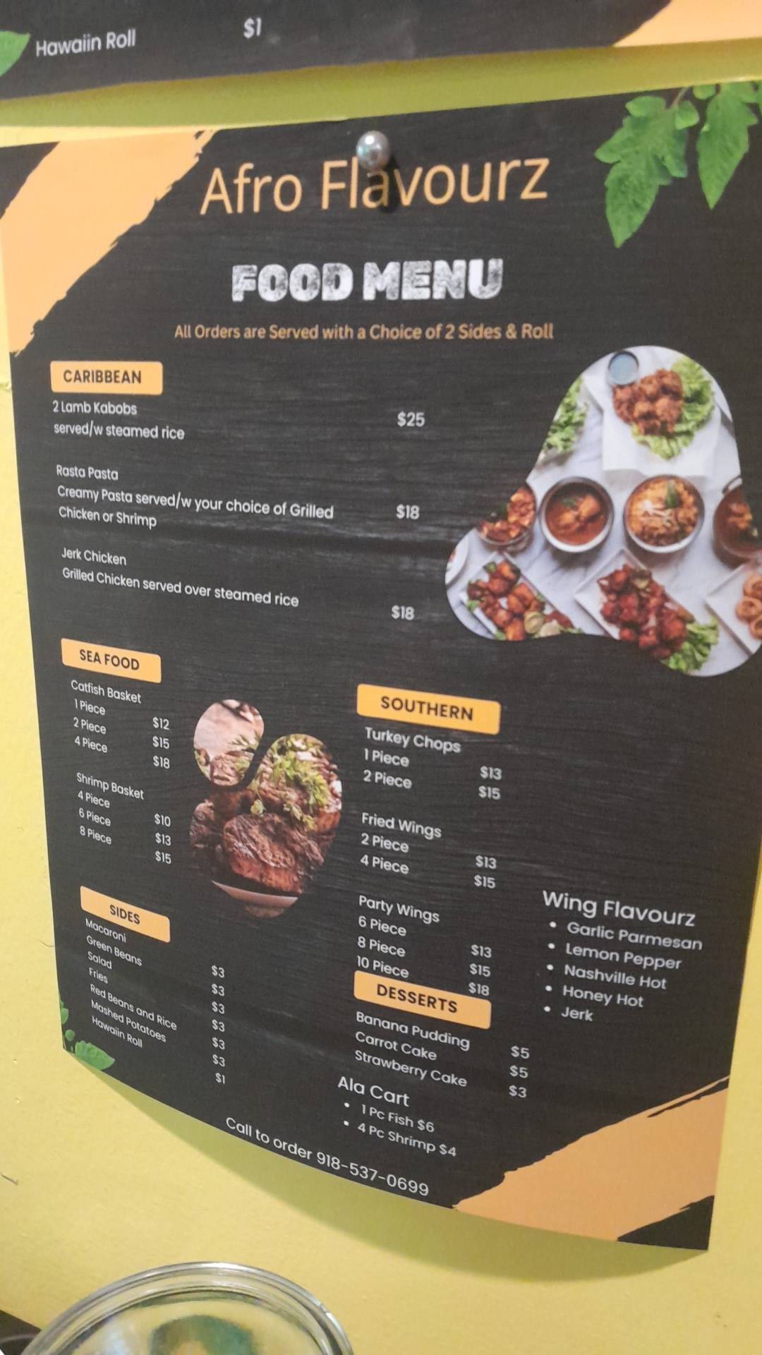 AFRO- FLAVOURZ меню
