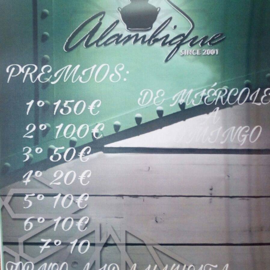 ALAMBIQUE C.B. меню