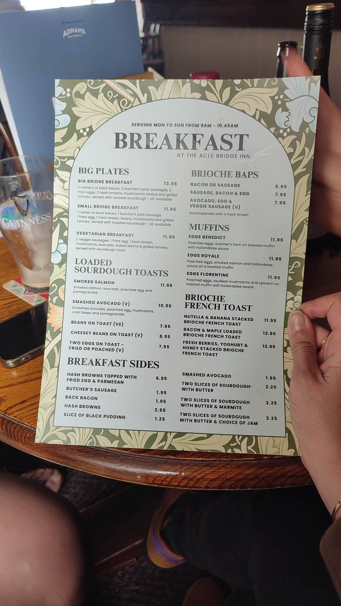 Acle Bridge Inn меню