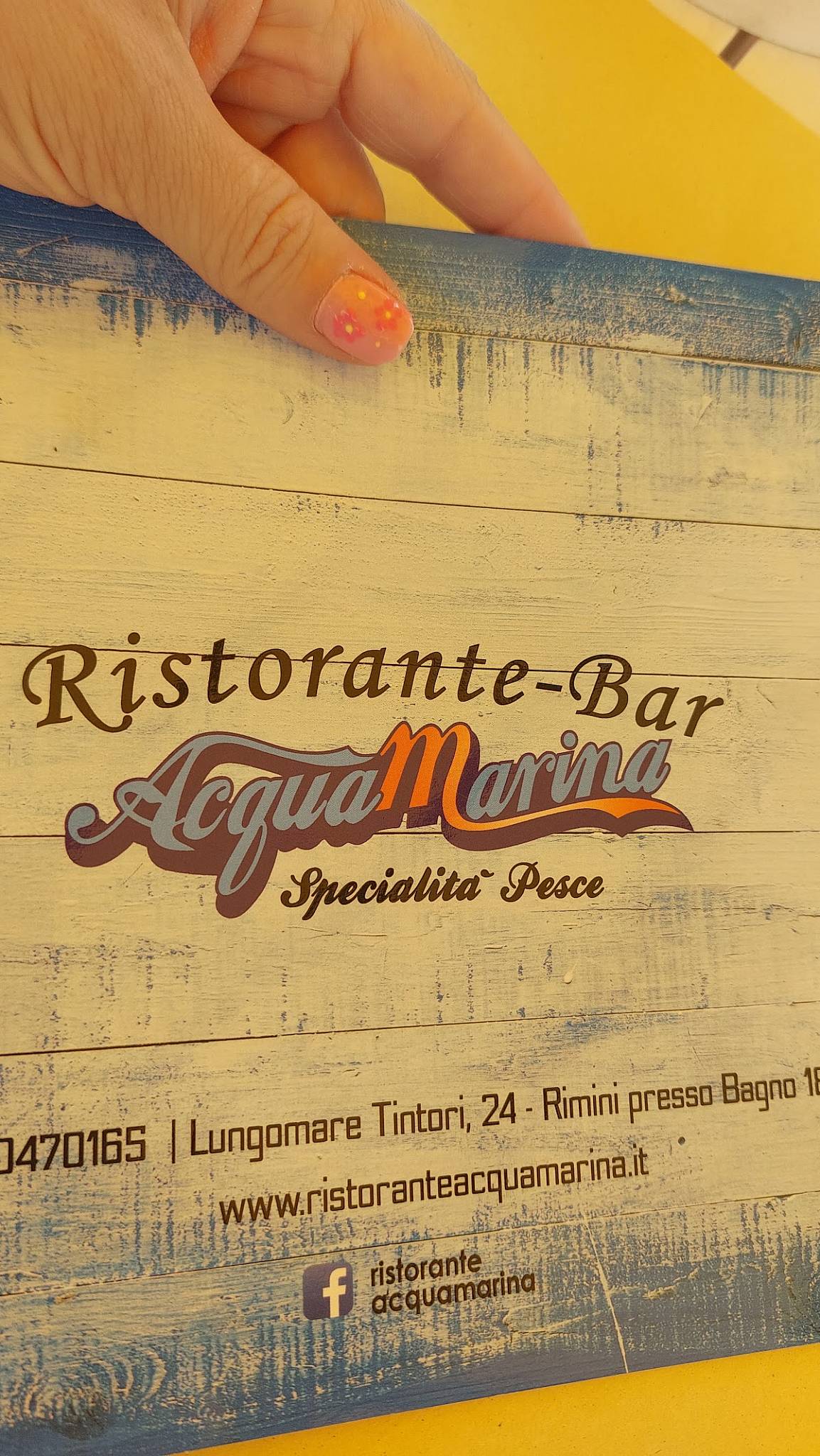 Acquamarina меню