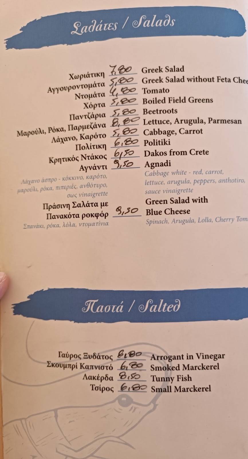 Agnanti Restaurant Rafina меню