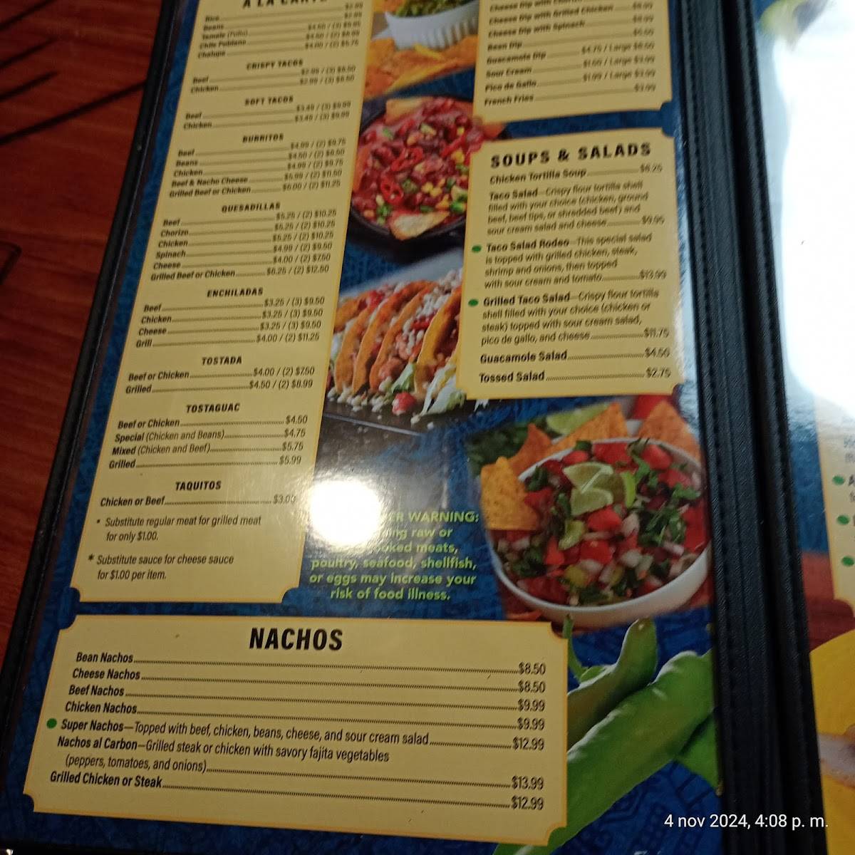 Azteca Mexican Restaurant меню