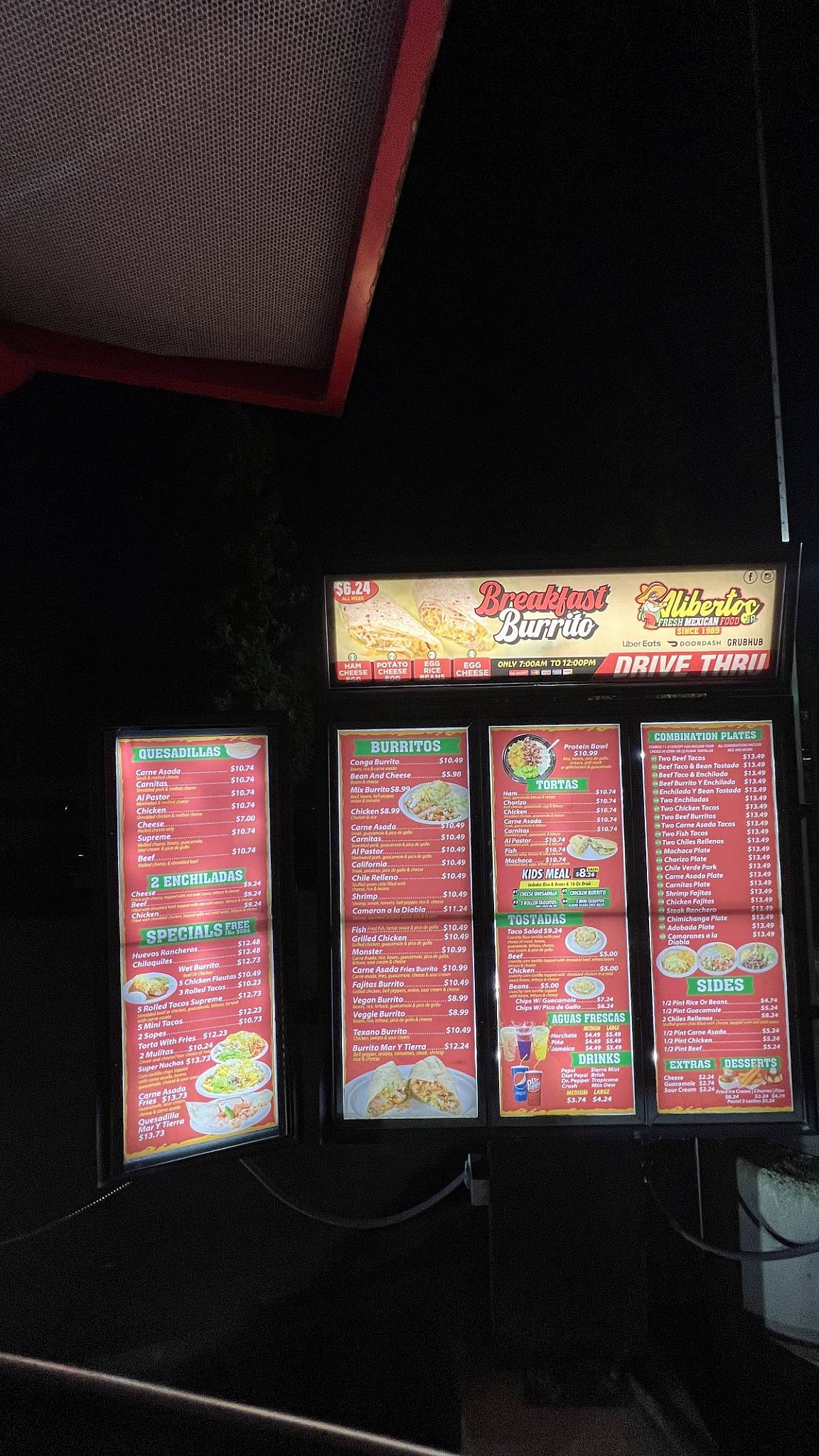 Aliberto’s Jr Mexican Food меню