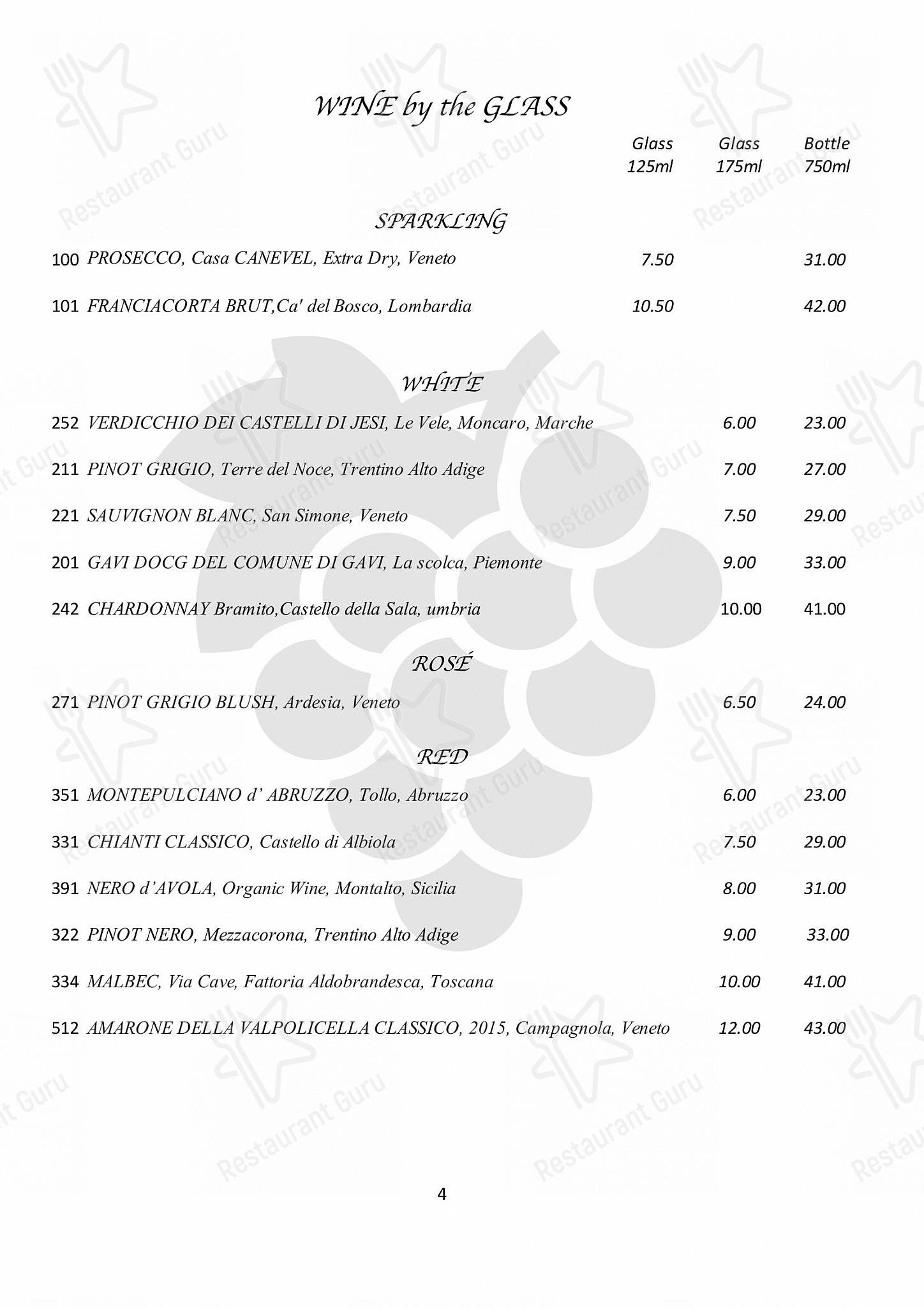 Group Booking Menu ресторана Amarone Kitchen в Бате