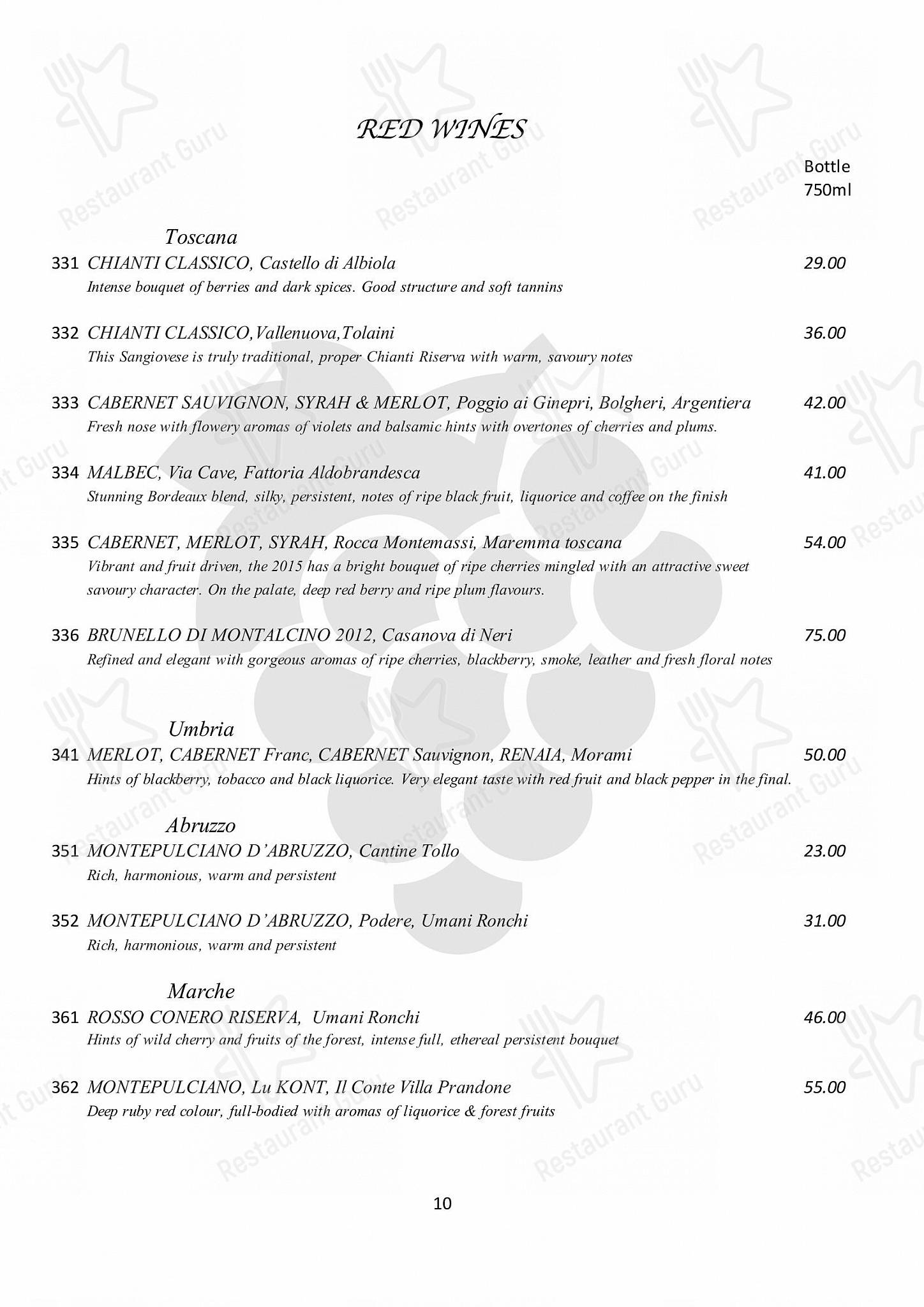 Меню ресторана Amarone Kitchen - Group Booking Menu