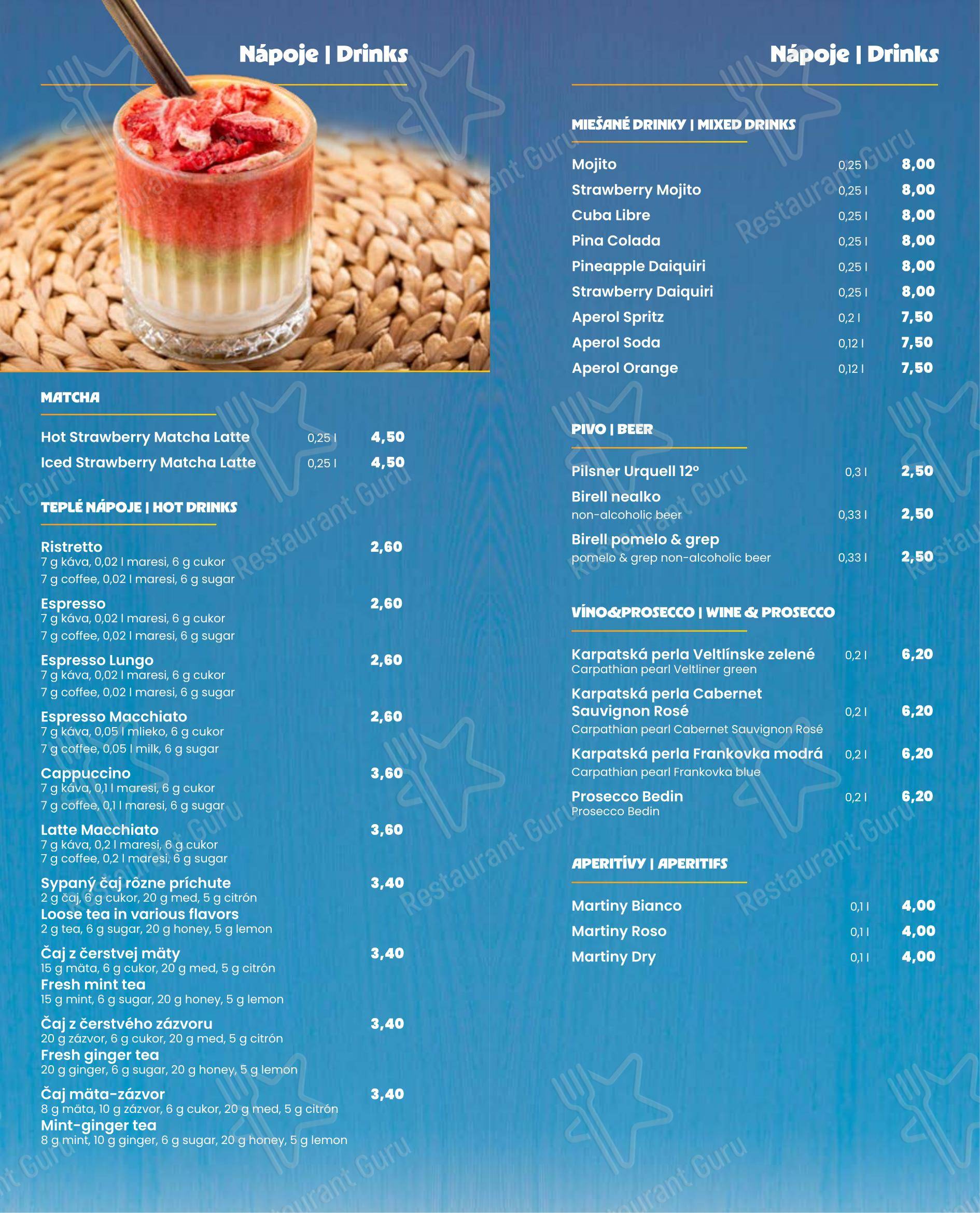 Andiamo в Праге - Breakfast Menu