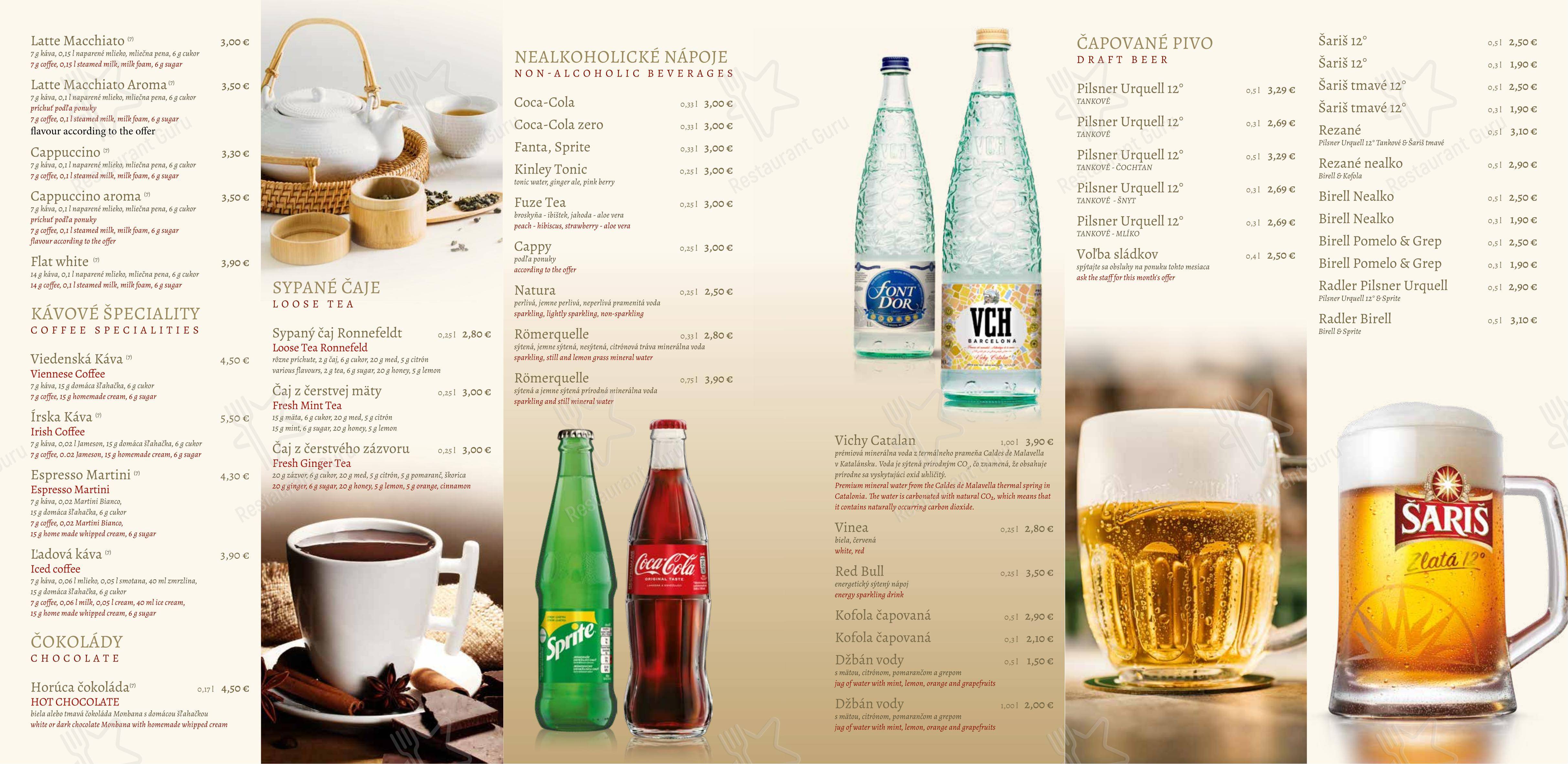 Andiamo в Праге - Lunch Menu