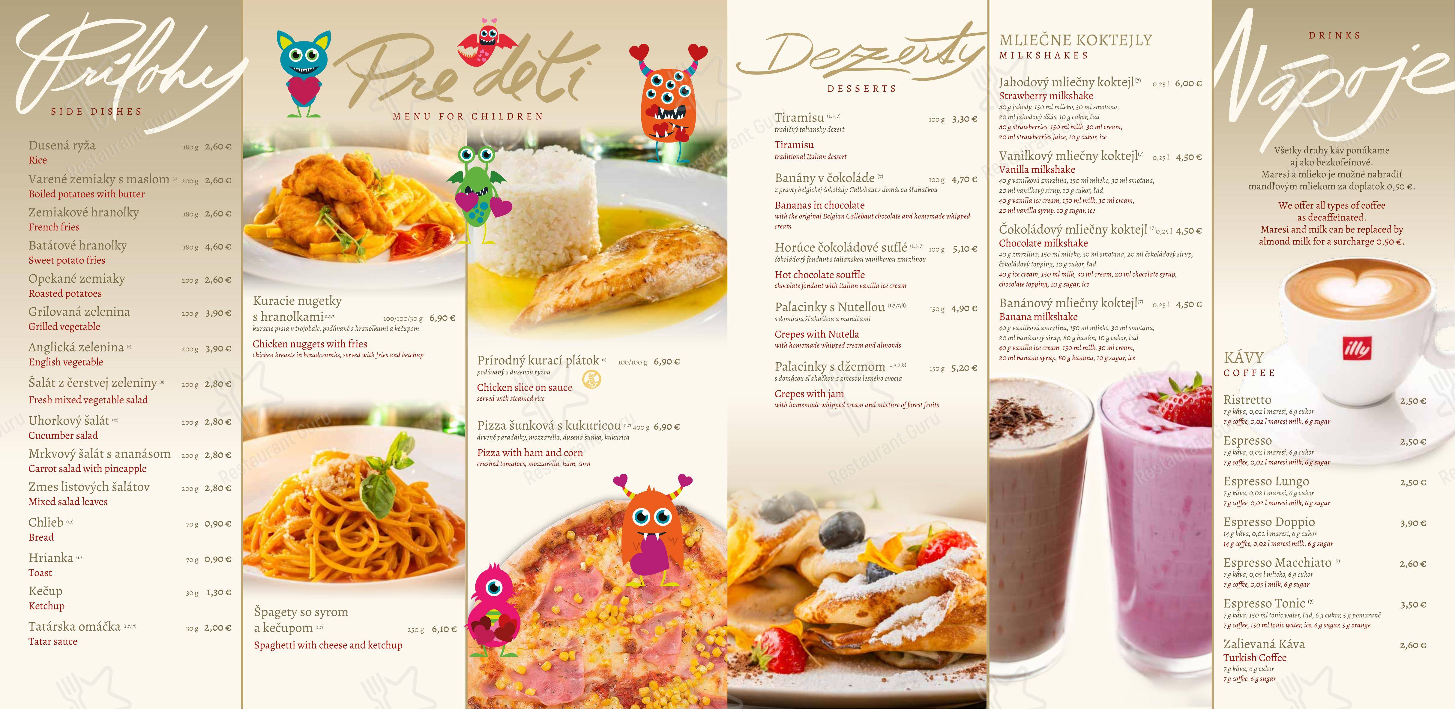 Lunch Menu ресторана Andiamo в Праге