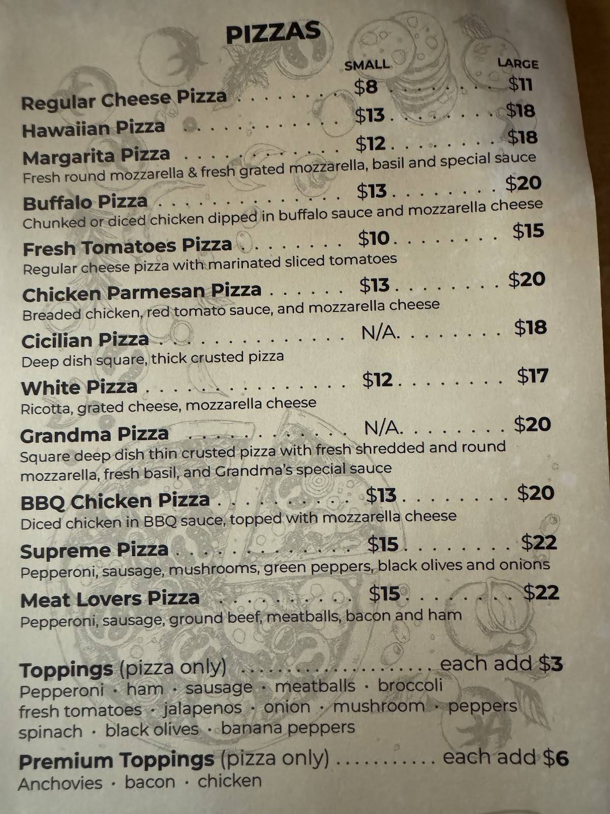 Angelo's Trattoria Pizzeria меню