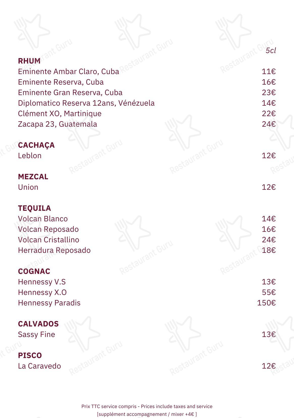 Wine Menu ресторана Annette в Париже