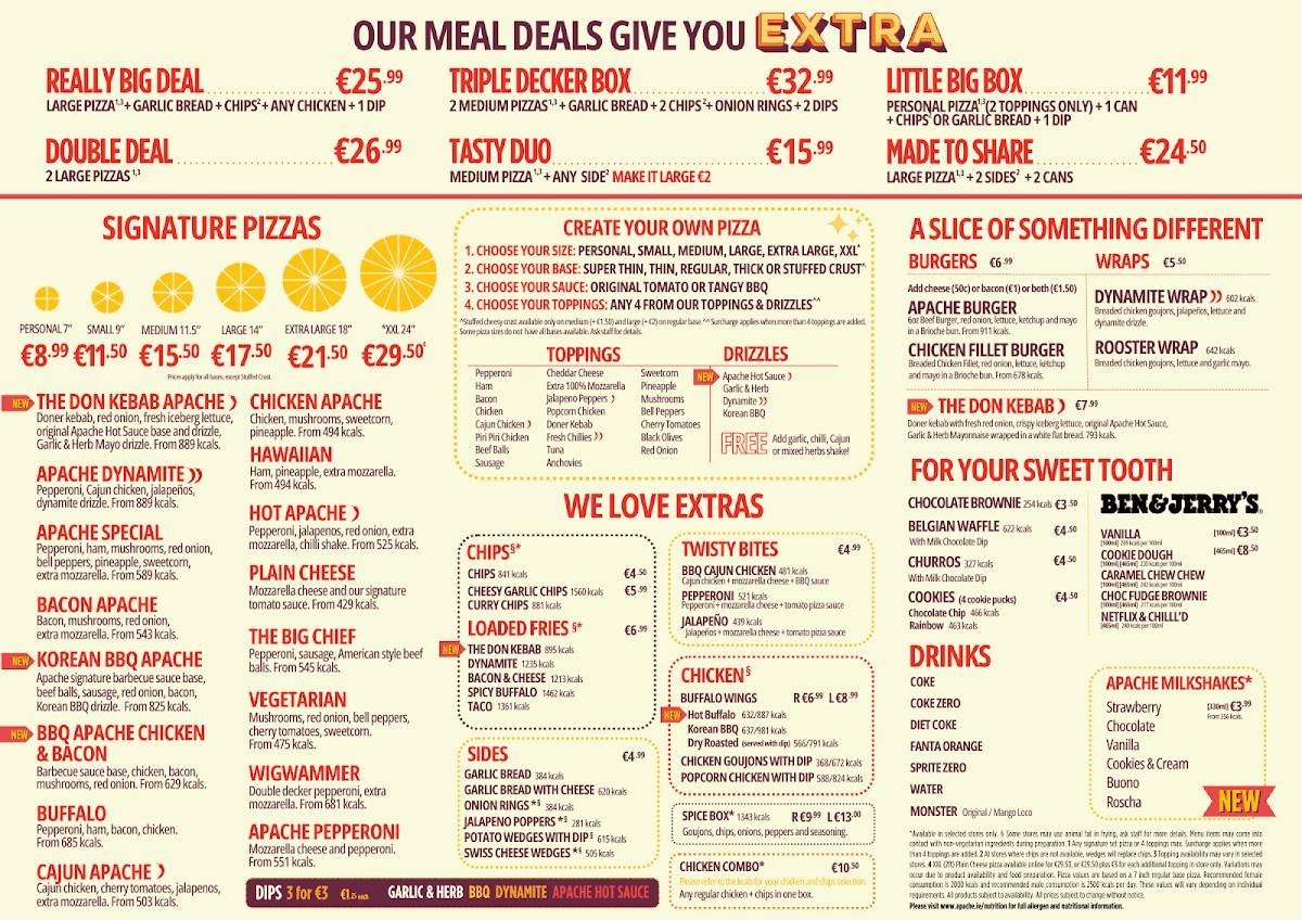 Apache Pizza Castlerea меню