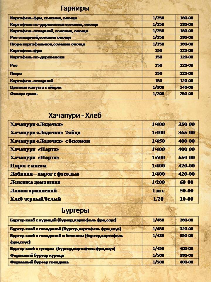 Аквариум меню