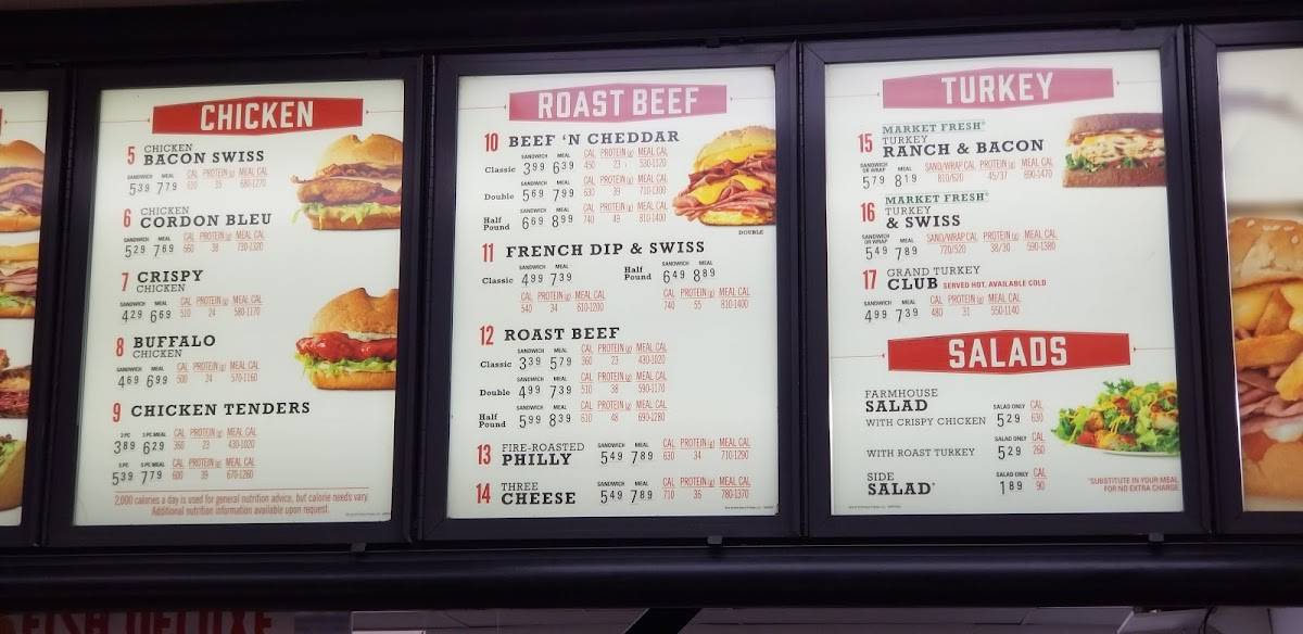 Arby's меню