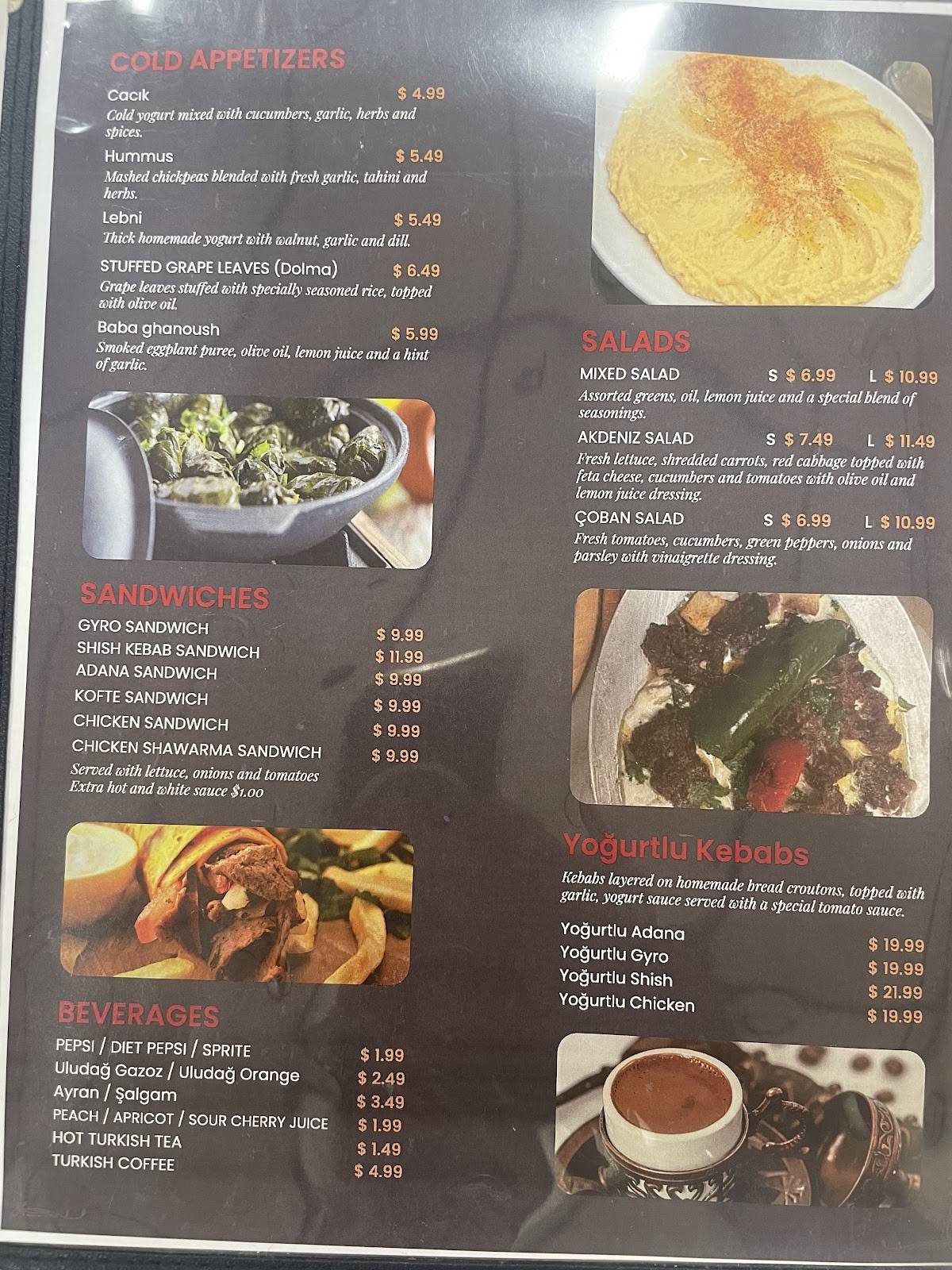Sofra Restaurant меню